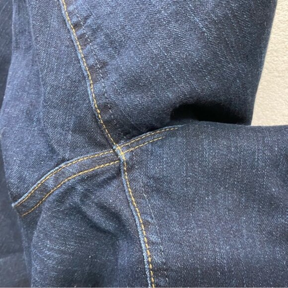 Wrangler Q Baby Dark Wash Mid Rise Elastic Waistband Straight Leg Jeans 4 - Picture 7 of 15